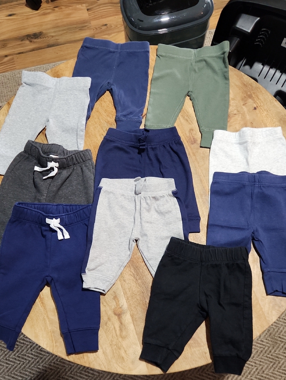 Baby Pull-On Jogger Pants - Navy, Gray, Black, Olive 0-3 Months